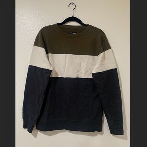 Target Orignial Use Olive Green, Navy, and White Crew Neck, Size small.